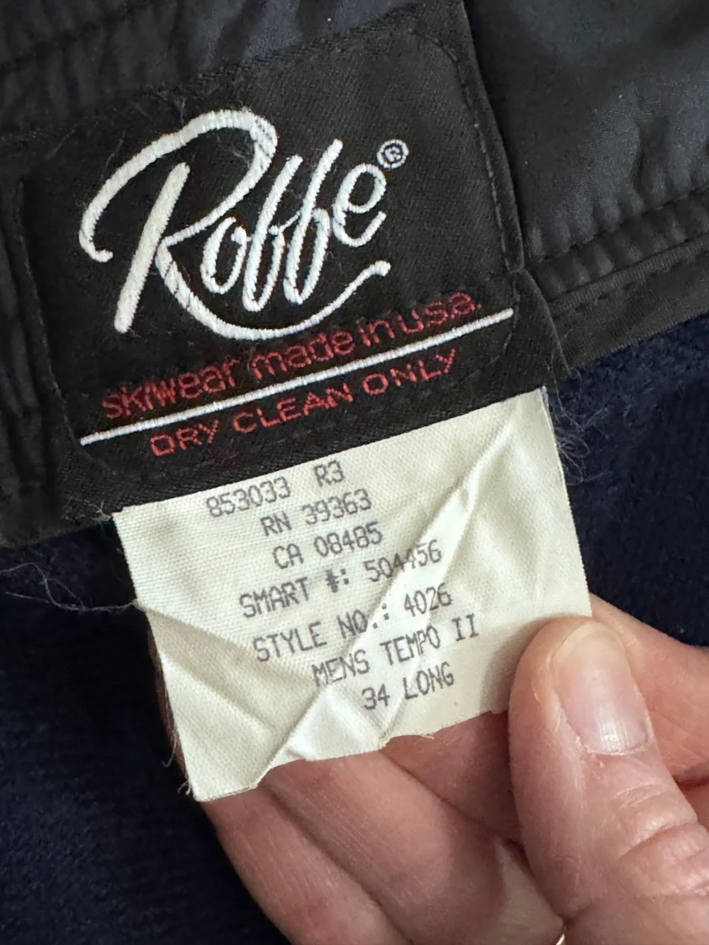 Vintage Roffe Men’s Ski Pants Tempo II 4026 Size 34 Long